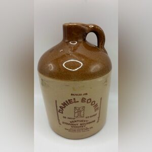 Vintage Daniel Boone Kentucky Bourbon Stoneware Jug 1975 Whiskey Decor